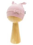Czapki damskie - Dziewczęca czapka z kokardką różowa Nicol,r.86 - miniaturka - grafika 1