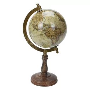 Dekoracyjny globus świata beżowy 28 cm - Figurki dekoracyjne - miniaturka - grafika 1
