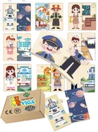 Zabawki sensoryczne - DREWNIANA UKŁADANKA puzzle ZAWODY łamigłówka dla najmłodzych dzieci Viga 18m+ montessori - miniaturka - grafika 1