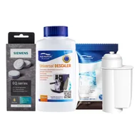 Akcesoria i części do ekspresów do kawy - Zestaw Bosch - Filtr Al-Inte, Uniwersalny Odkamieniacz 250ml, Siemens TZ80001 Tabletki Czyszczące - miniaturka - grafika 1