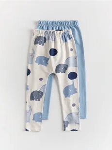 Reserved - Bawełniane legginsy 2 pack - jasnoniebieski - Spodenki dla niemowląt - miniaturka - grafika 1