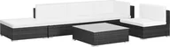 Meble ogrodowe - Elior 6-częściowy zestaw ogrodowy ze stolikiem czarno-śmietankowy - Bero 6B - miniaturka - grafika 1