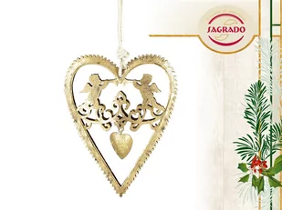Carmani Ozdoba choinkowa złote serduszko 219-0326 219-0326 - Ozdoby bożonarodzeniowe - miniaturka - grafika 1
