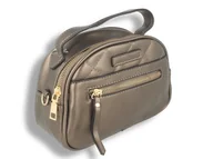 Torebki damskie - Torebka damska średnia srebrno-złota z paskiem - miniaturka - grafika 1