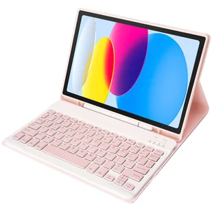 Etui ochronne z klawiatura bezprzewodowa Alogy Keyboard Case z miejscem na rysik do Apple iPad 10.9 2022 Różowe + Szkło - Części i akcesoria do laptopów - miniaturka - grafika 10