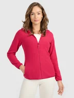 Bluzy damskie - 4F Polar slim z kapturem damski - różowy XXL - miniaturka - grafika 1
