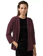 Swetry damskie - Street One Damski kardigan ze strukturą, Fioletowy brąz, 46 - miniaturka - grafika 1