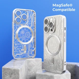 prio eleganckie etui na telefon komórkowy MAG dla iPhone 14 srebrny - Etui i futerały do telefonów - miniaturka - grafika 1