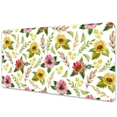 Podkładki na biurko - Ochronna mata na biurko Akwarela Kwiaty 90x45 cm - miniaturka - grafika 1