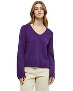 Swetry damskie - Peppercorn Damski sweter z dzianiny Tana z dekoltem w serek, raglanowy sweter z długim rękawem, fioletowy imperialny, XL, Imperial Purple, XL - miniaturka - grafika 1
