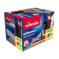 Miotły, szufle, mopy - Mop płaski, wiadro Ultramax BOX + zestaw 3 ściereczek Vileda - miniaturka - grafika 1
