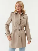 Płaszcze damskie - Tommy Hilfiger Trencz Heritage Single WW0WW24966 Beżowy Regular Fit - miniaturka - grafika 1