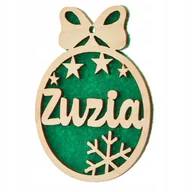 Bombki - Drewniana Bombka Z Imieniem Na Choinkę Zielona - miniaturka - grafika 1