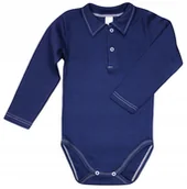 Body dla niemowląt - Body KOŁNIERZYK Polo Granat r 74 KLEKLE - miniaturka - grafika 1
