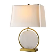 Lampy stojące - Lampa stołowa marmurowa ROMA biała - miniaturka - grafika 1