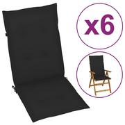 Poduszki ogrodowe - vidaXL Poduszki na krzesła ogrodowe, 6 szt., czarne, 120x50x4 cm - miniaturka - grafika 1