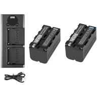 Baterie i akcesoria - Ładowarka + 2x Akumulator Bateria NP-F770 do Sony - miniaturka - grafika 1