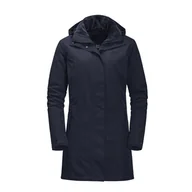 Płaszcze damskie - Damski płaszcz JACK WOLFSKIN MADISON AVENUE COAT 1107732-1010 – Granatowy - miniaturka - grafika 1