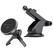 Uchwyty samochodowe do telefonów - Uchwyt samochodowy z ładowarką bezprzewodową FORCELL F-Grip 15W Szary - miniaturka - grafika 1