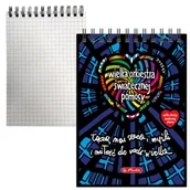 Etykiety samoprzylepne i bloki etykiet - Notes kołonotatnik WOŚP w kratkę A6 40 str HERLITZ - miniaturka - grafika 1