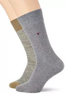 Skarpetki męskie - Tommy Hilfiger Spacedye Rib Sock Classic skarpety męskie, Olive Grey Melange, 43-46 EU - miniaturka - grafika 1