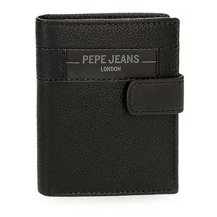 Pepe Jeans Checkbox Portfel pionowy z zamknięciem kliknij czarny 8.5x10,5x1 cms Skóra, czarny, Talla única, Portfolio pionowe z zamknięciem kliknięcia - Portfele - miniaturka - grafika 1