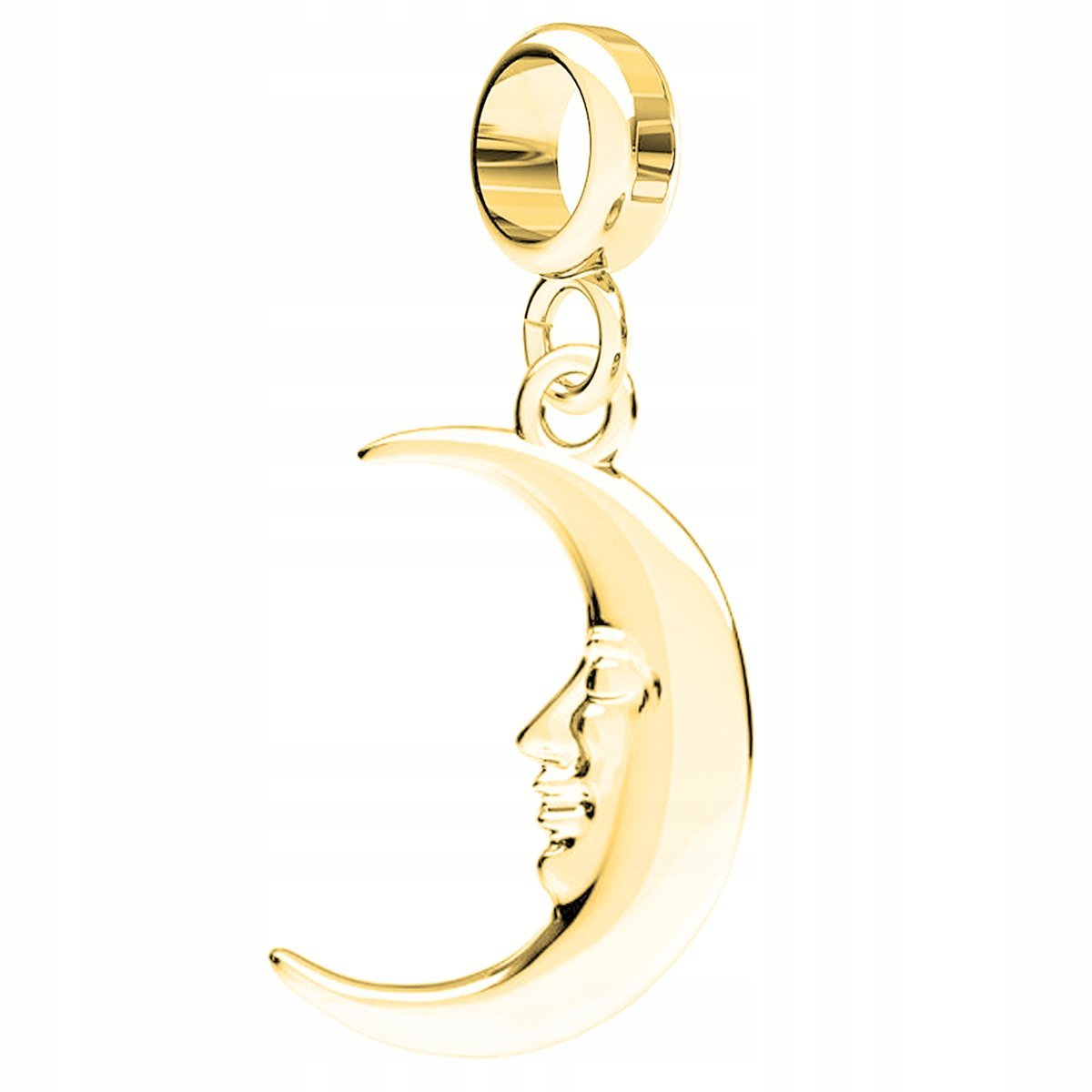 Charms złoty wiszący Księżyc srebro 925