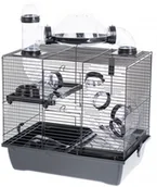 Klatki dla gryzoni - INTER-ZOO Rocky + Terrace czarny - klatka dla chomika - 420x290x550 mm - miniaturka - grafika 1