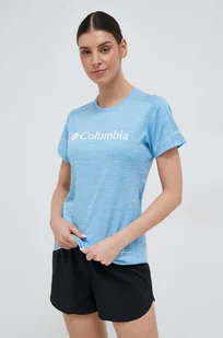 Columbia t-shirt sportowy Zero Rules Graphic kolor niebieski - Koszulki sportowe damskie - miniaturka - grafika 1