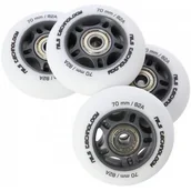 Akcesoria do skatingu - Nils EXTREME PU 70x24 82A BIAŁE MATOWE (4 szt.) + ABEC-9 (8 szt.) ZESTAW EXTREME - miniaturka - grafika 1