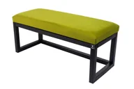 Ławki do przedpokoju - Ławka na buty LPG-2 80cm EMRAWOOD drewno lite kolor czarny siedzisko gładkie kolor zielony - miniaturka - grafika 1
