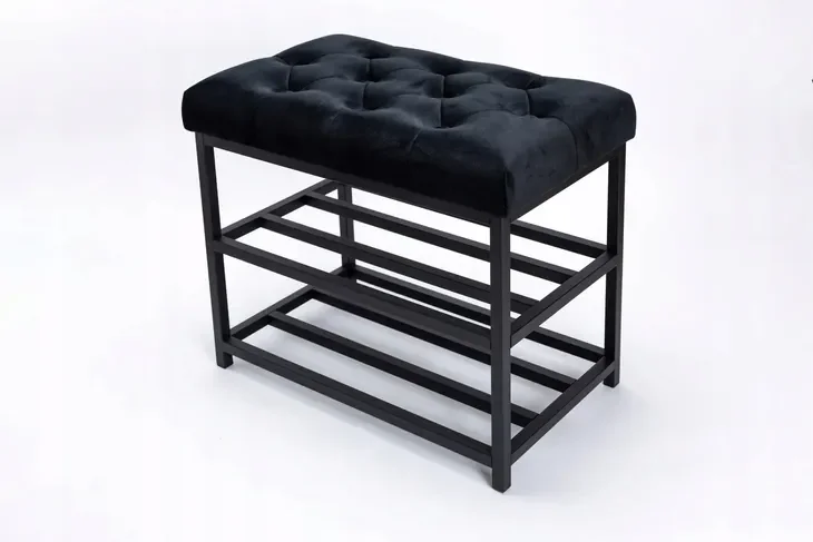 Szafka na Buty Metalowa Tapicerowana Pikowane Siedzisko Wielokolorów 60 cm
