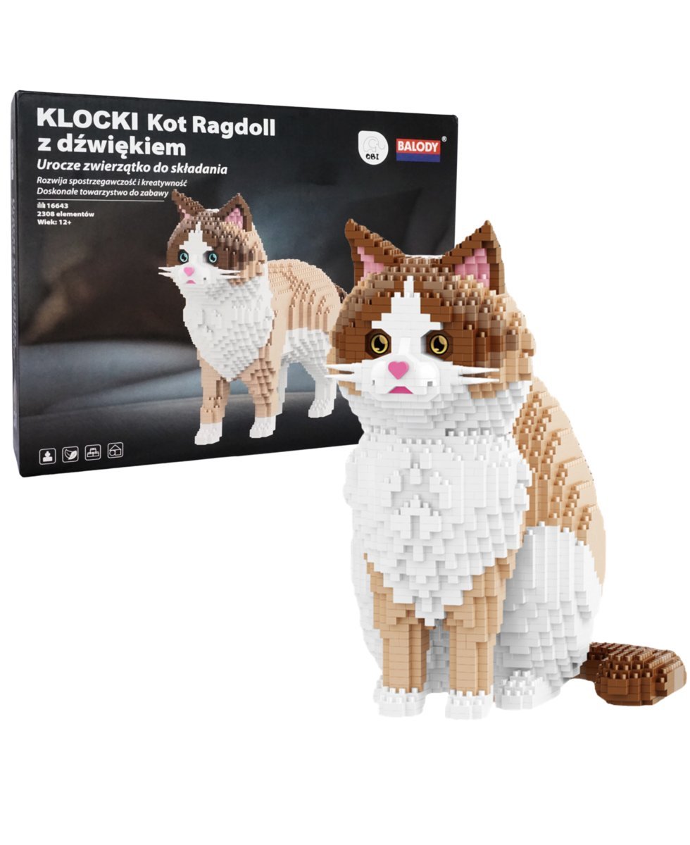 Klocki konstrukcyjne Z DŹWIĘKIEM kot RAGDOLL 2w1 (2308 el.)