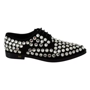 Półbuty damskie - Rhinestone Embellished Derby Shoes Dolce & Gabbana - grafika 1