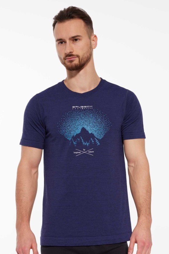 Koszulka męska z krótkim rękawem wełniana Brubeck OUTDOOR WOOL PRO