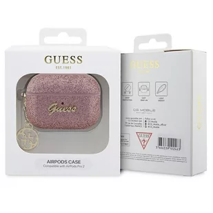 Guess GUAP2GLGSHP AirPods Pro 2 cover różowy/pink Glitter Flake 4G Charm - Akcesoria do słuchawek - miniaturka - grafika 4