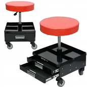 Wózki magazynowe - YATO TABORET STOŁEK WARSZTATOWY KÓŁKA 3 SIEDZISKO Z SZUFLADAMI YT-08795 - miniaturka - grafika 1