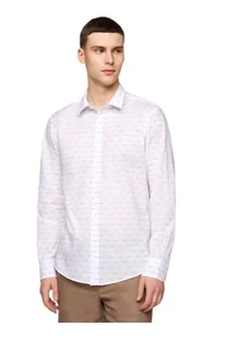 Koszula męska United Colors of Benetton Basic biała w rybki-S - Koszule męskie - miniaturka - grafika 1