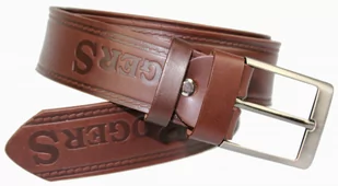 Pasek Skórzany Arucce (PL) Tłoczony Napis "W&ROGERS" Skóra Naturalna EXTRA 40 mm CZEKOLADOWY - Paski - miniaturka - grafika 4