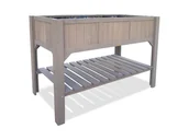 Donice - HABAU Podwyższona grządka z półką, z folią do sadzenia, 117 x 90 x 59 cm, stabilna konstrukcja drewniana (Ciemnoszary) - miniaturka - grafika 1