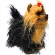 Zabawki interaktywne dla dzieci - Piesek pies interaktywny na baterie chodzący szczekający york długowłosy - miniaturka - grafika 1