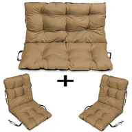 Poduszki ogrodowe - Poduszki Na Meble Rattan 120X60X50 Zestaw 2+1 Beż - miniaturka - grafika 1