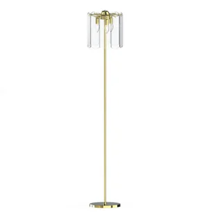 Podłogowa lampa szklana Nira ML3523-3-EGN Zumaline złoty przezroczysty - Lampy stojące - miniaturka - grafika 1