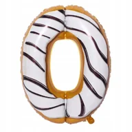 Balony i akcesoria - Balon Foliowy Kolorowy Duża Cyfra 0 Ciastko 80 Cm Urodziny - miniaturka - grafika 1
