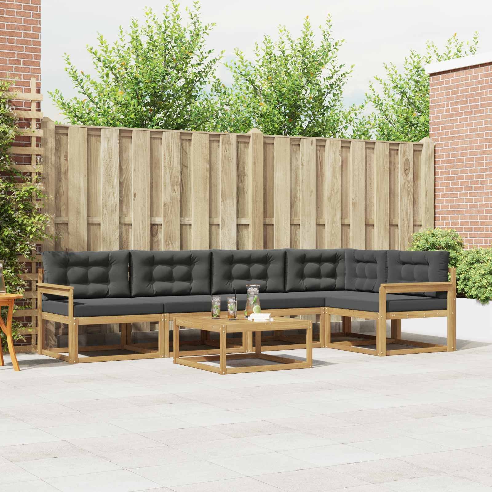 vidaXL Zestaw sof na zewnątrz 6 pcs Biały i antracyt 79 x 79 x 37 cm