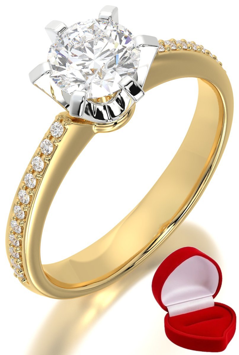 ZŁOTY PIERŚCIONEK ZARĘCZYNOWY 585 14k DIAMENT LAB BRYLANT 0,70 ct R9