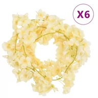 Dekoracje domu - vidaXL Sztuczne girlandy kwiatowe, 6 szt., szampańskie, 180 cm - miniaturka - grafika 1
