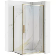 Kabiny prysznicowe - Złota szczotkowana kabina prysznicowa narożna rozsuwana 110x100 Rapid Slide Rea - miniaturka - grafika 1