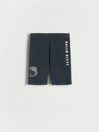 Spodnie i spodenki dla dziewczynek - Reserved - Spodenki kolarki Hello Kitty - czarny - miniaturka - grafika 1