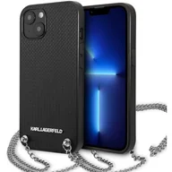 Etui i futerały do telefonów - Etui Karl Lagerfeld do iPhone 13 mini 5,4" hardcase czarny Leather Textured and Chain - miniaturka - grafika 1